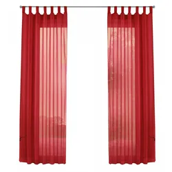 SCHLAUFENGARDINEN Voile 2er Set 175x140 cm Rot