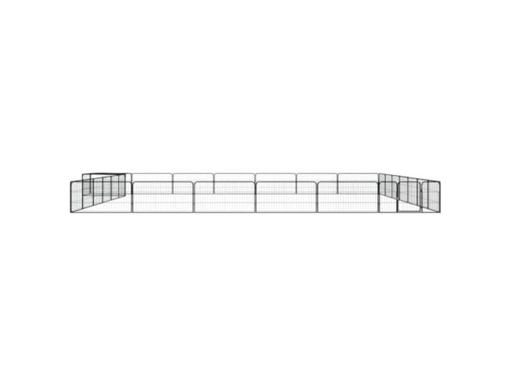 Laufgitter für Hunde, 28 Paneele, schwarz, 100 x 50 cm, pulverbeschichteter 28 Stahlplatten, PE-Dachabdeckung, abschließbare Tür, für den Außenbereich, einfache Montage, 700 x 700 x 50 cm