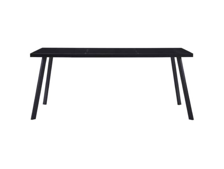 GPUTYGHN Esstisch Schwarz 160 x 80 x 75 cm Hartglas Hartglas, Stahlrohrbeine, schwarz, 160x80x75 cm, Esszimmer, Küche, leicht zu reinigen, einfache Montage