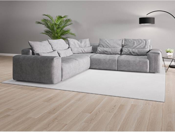 Ecksofa Denver Nr. 2 - Grau (Dunkelgrau) - Cordstoff