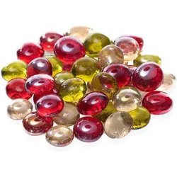 Glas-Nuggets-Mix, rot-gelb-rosé, 15–20 mm, 200 g