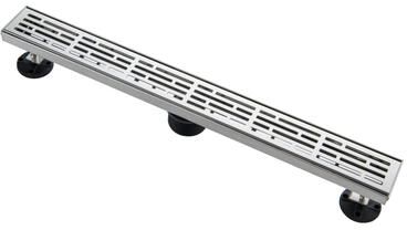 Kibi USA Kibi 24 inch Linear Shower Drain, 304 Stainless Steel, with Hair Strainer and Leveling Feet