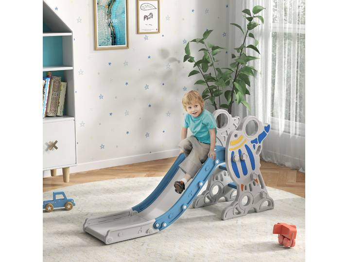 AIYAPLAY Toboggan Enfant Intérieur 18-36 Mois Bleu 157x46,5x80 cm