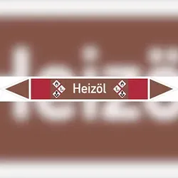 Rohrleitungskennzeichen Heizöl - 270x37 mm Folie selbstklebend