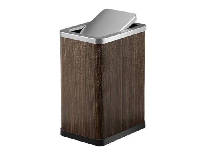 Haushaltsmülleimer Mülleimer Mit Schwingdeckel for Badezimmer(Bruin,15L)