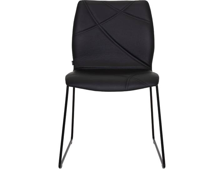 WILLISAU SWITZERLAND Stuhl Willisau Sora Leder schwarz - Material: Leder/Metall