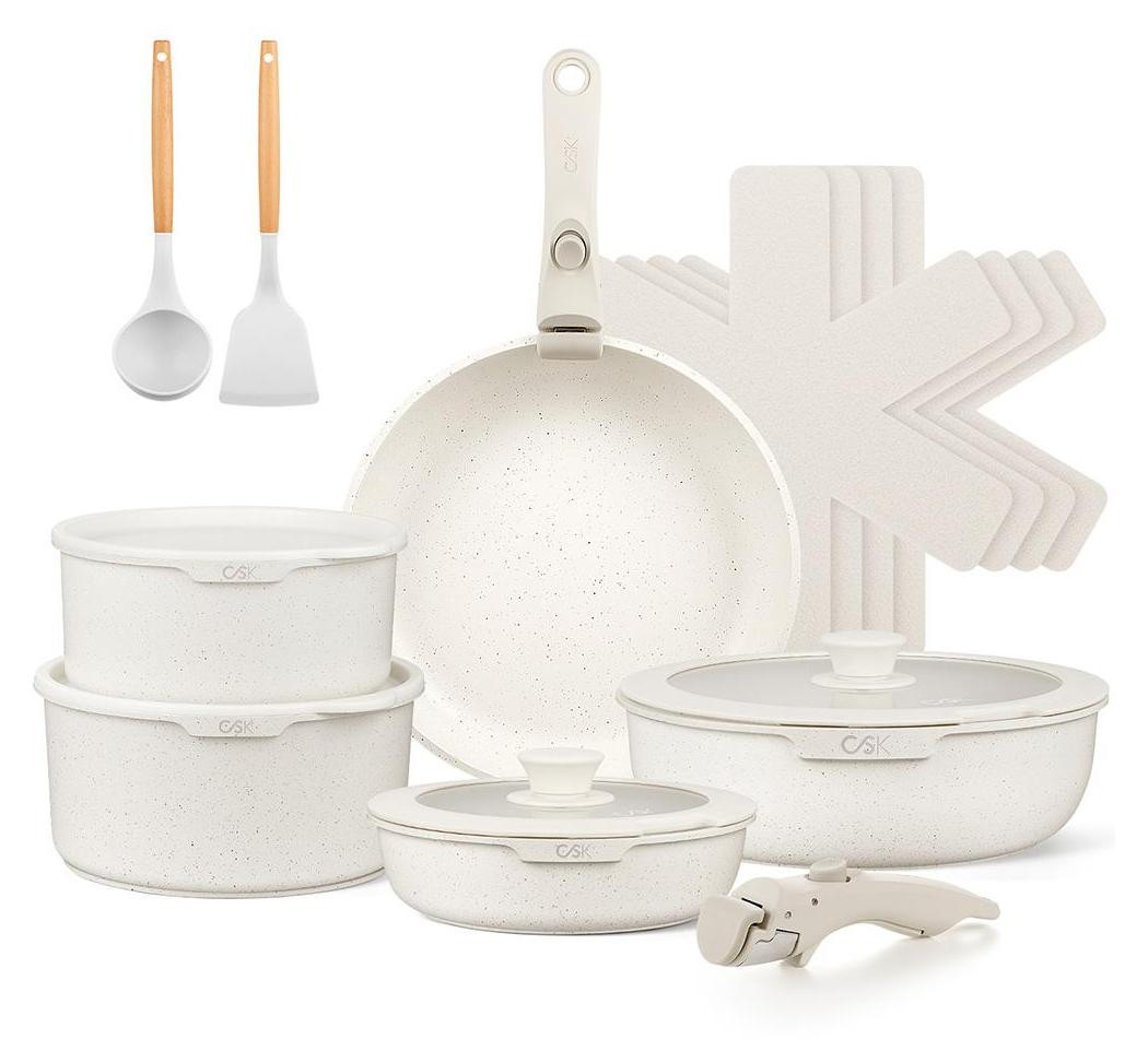 Carl Schmidt Sohn BREEZE 17-delige aluminium kookset in crème kleur