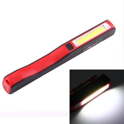 United Compact COB LED Pen Light Work Light With Rotating Magnetic Clip red