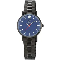 ETT Eco Tech Time ELS-12167-31M Damen-Solaruhr Stahl Schwarz/Blau