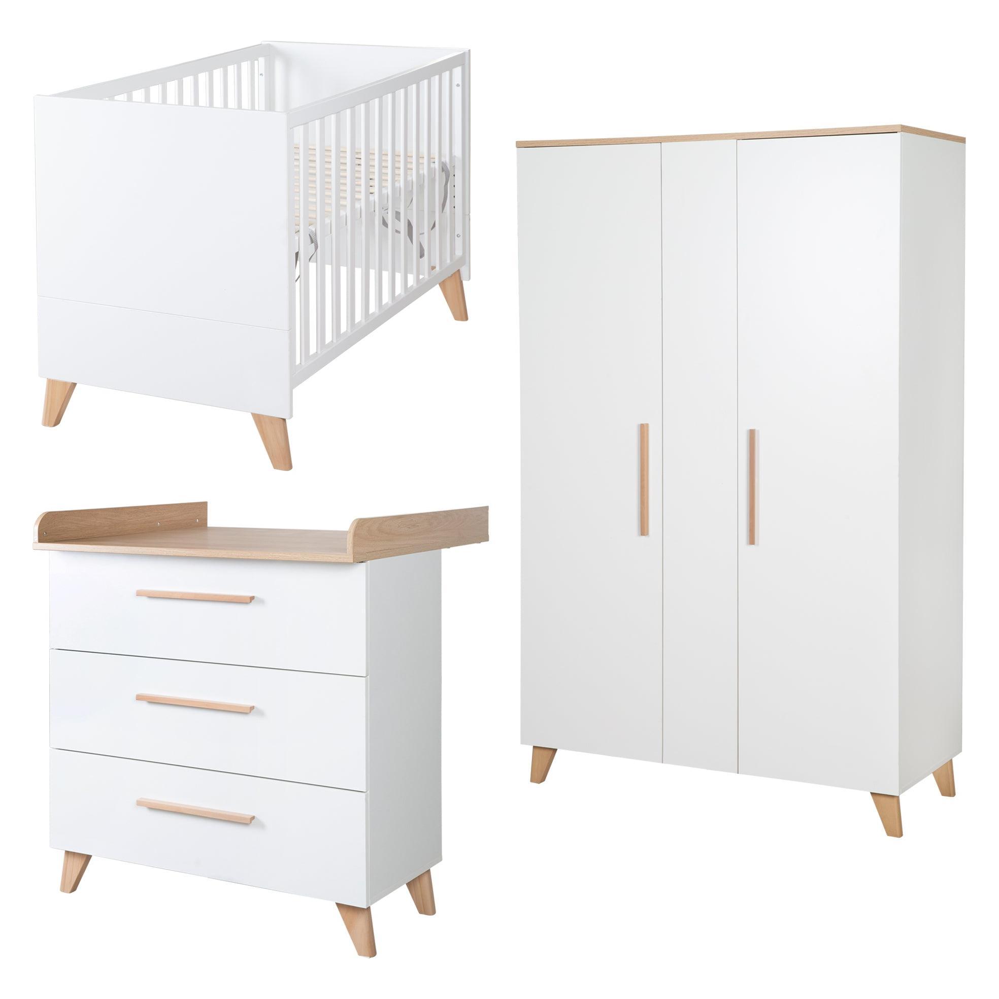Roba Kinderzimmerset Leon (Babybett, Kinderkleiderschrank, Wickelkommode) (1013866)