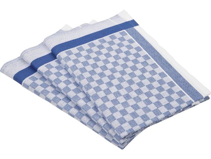 Geschirrtuch ROSS Exclusiv , blau, B:50cm L:70cm, 50% Baumwolle, 50% Leinen, Geschirrtücher, Geschirrtuch, Karofond, 50x70 cm
