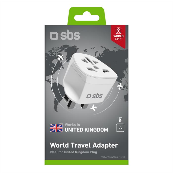 SBS Adattatore Da Presa Muro Uk A Universale-bianco