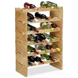 relaxdays Weinregal 36 Flaschen stapelbar, 60x86x28.5 cm