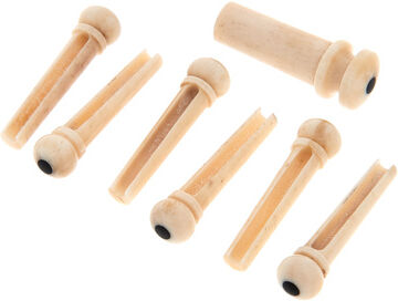 Harley Benton Parts Bridgepin Set Bone Eb E Natur ungebleicht