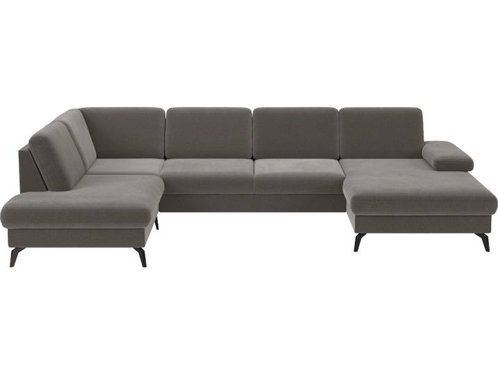 Wohnlandschaft, 335x212 cm, Polyester, Braun, Sitztiefenverstellung, Modern, sit&more
