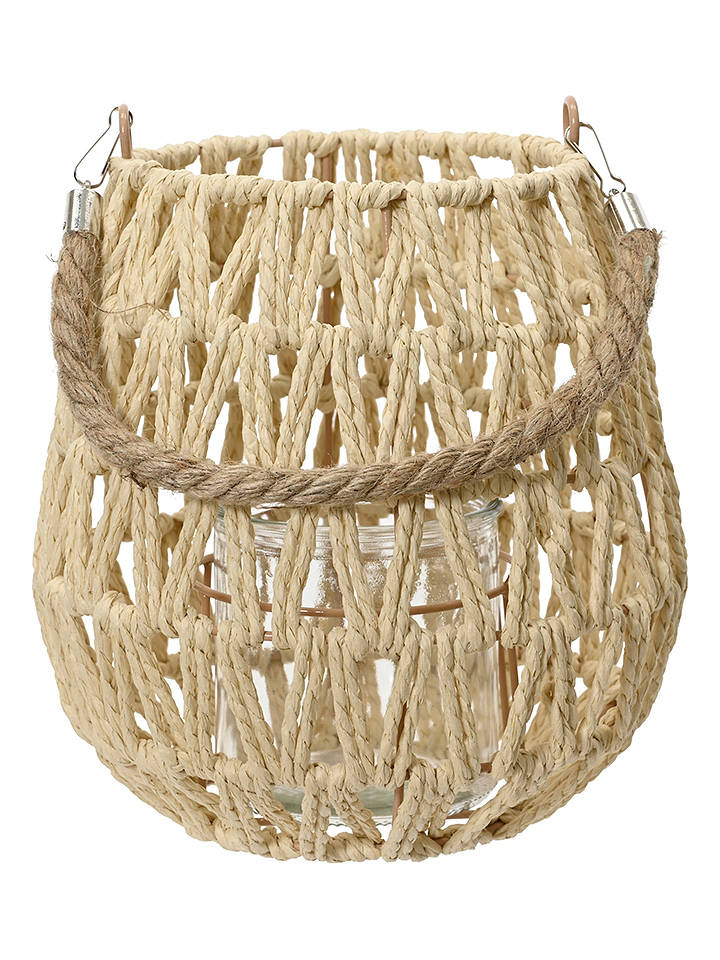 Kaeming Laterne in Beige - (H)22 x Ø 21 cm - onesize