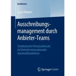 Ausschreibungsmanagement durch Anbieter-Teams, Fachbücher von Lucas Klöpfer
