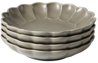 "Bloomhouse - 2 Time Oprah's Favorite Things - 4 Piece Dinner Bowl Set, 9"" Embossed Scallop Stoneware Bowls"