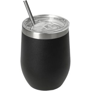 Böttcher-AG Thermobecher Vinova Weinbecher, schwarz, hält lang warm und kalt, Edelstahl doppelwandig, 350 ml