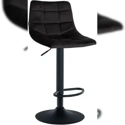 CLP Barhocker Jerry Samt schwarz/schwarz