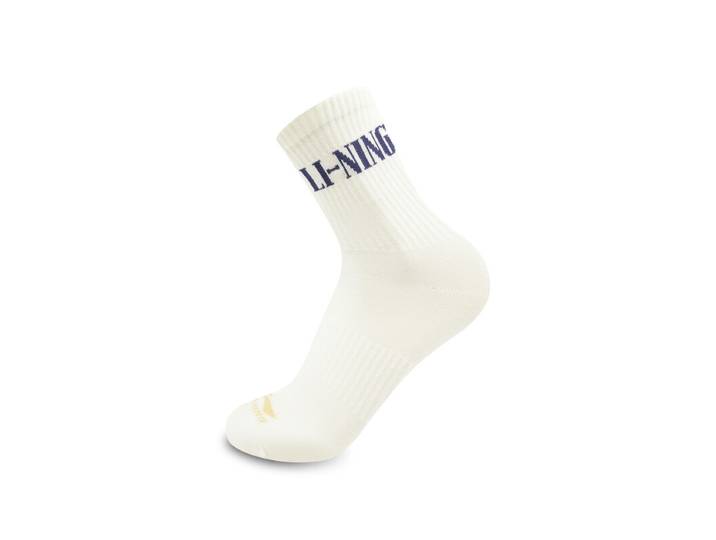 LI-NING Chaussettes mi-hautes (lot de 3) Blanc neuf/Blanc neuf/Blanc neuf L