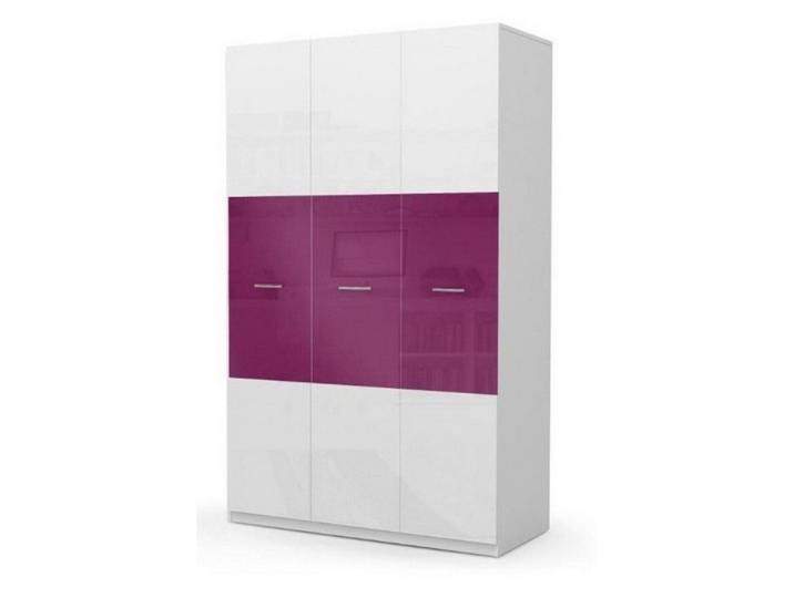 JVmoebel Kinderkleiderschrank Kleiderschrank in Lila und Weiß aus Holz für Kinderzimmer Made in Europa