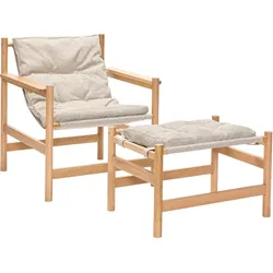Heritage Sessel mit Hocker, 2-teilig