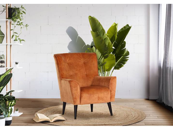 Sessel GUTMANN FACTORY Meggy , orange (terracotta), B:77cm H:93cm T:80cm, Sessel, Sessel