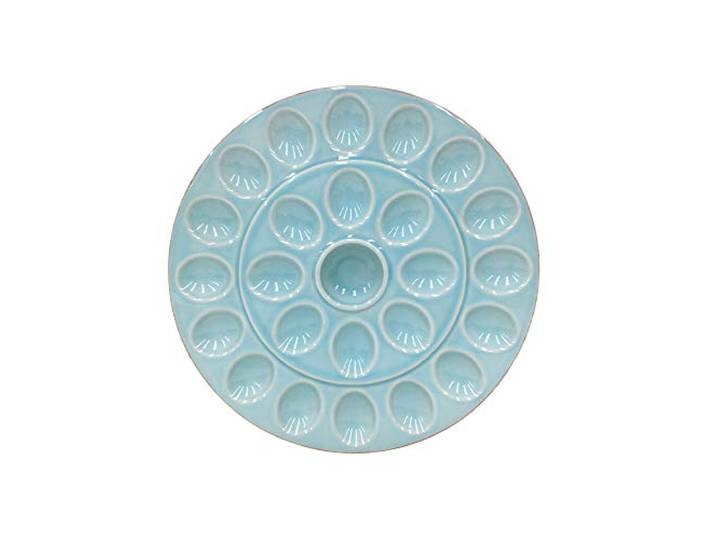 Casafina Keramik-Steingut-Eierplatte, 33 cm, Cook & Host Collection, Robin's Egg Blue,mikrowellen-, spülmaschinen-,lebensmittelechte Verglasung,Serviergeschirr in Restaurant-Qualität