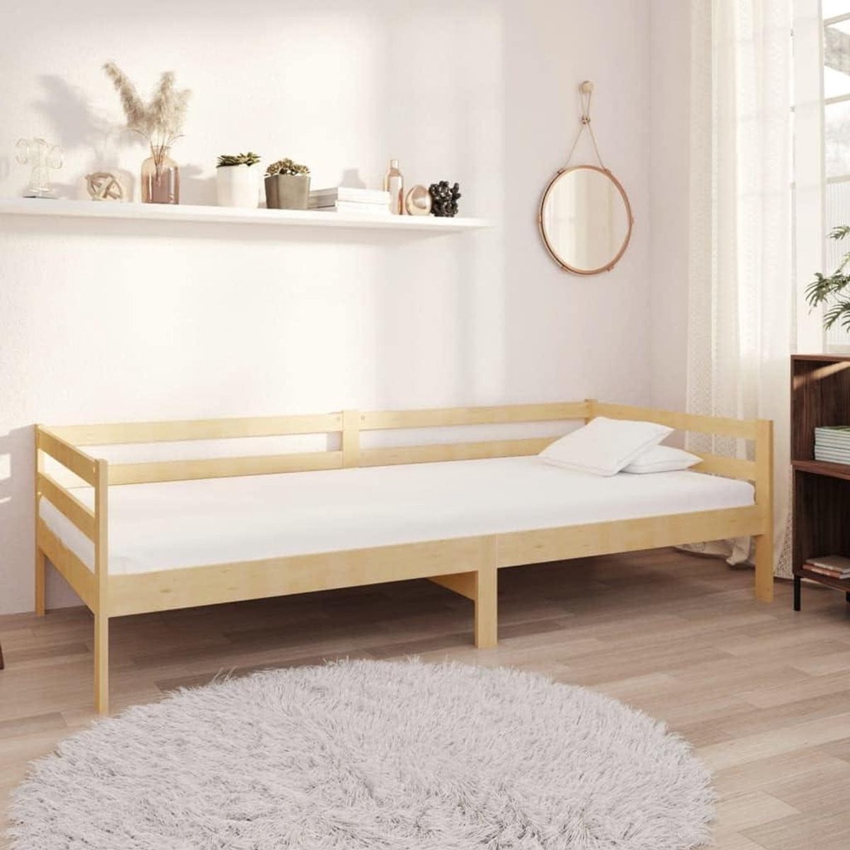 Multifunctioneel houten dagbed van massief grenenhout in naturel, 90 x 200 cm