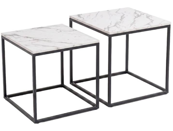Set aus 2 quadratischen Couchtischen mit unterschiedlichen Größen, 50 × 50 × 50,5 cm