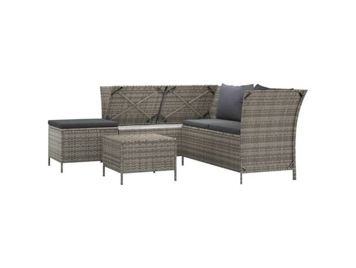 Gris SOFA DE JARDIN SWEETY Salon de jardin - design élégant - 4 pcs - avec coussins Gris Résine tressée 110x58x72cm CL59844816442