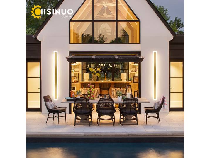 Lampes murales linéaires longues extérieures LED porche lumière étanche antirouille 110v 265v gris noir blanc or couleur jardin Garage luminaires