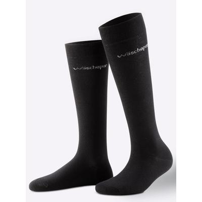 Kniestrümpfe WÄSCHEPUR, Damen, Gr. 3, schwarz, 78% Baumwolle, 20% Polyamid, 2% Elasthan, Socken Kniestrümpfe