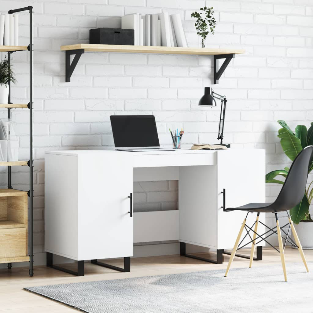 Brayden Studio Amear Iron Computer Desk White