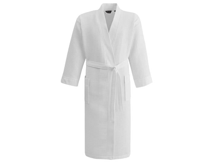 Peignoir nid d'abeille mixte blanc l