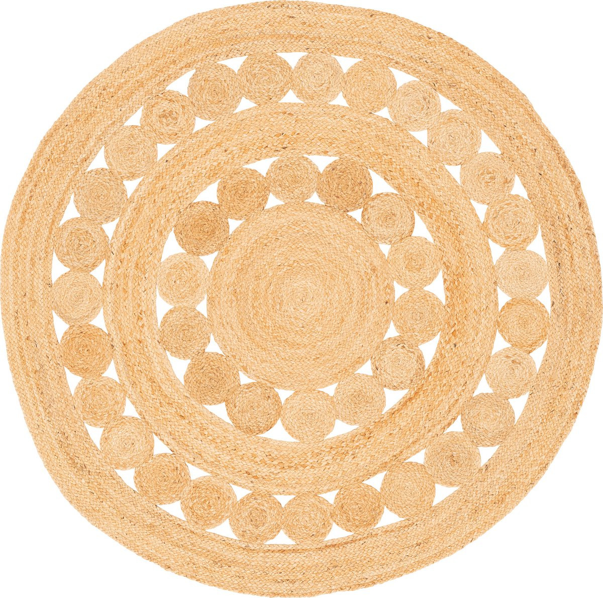 Pergamon Salsa Trend Rond Natuurvezeltapijt van Jute