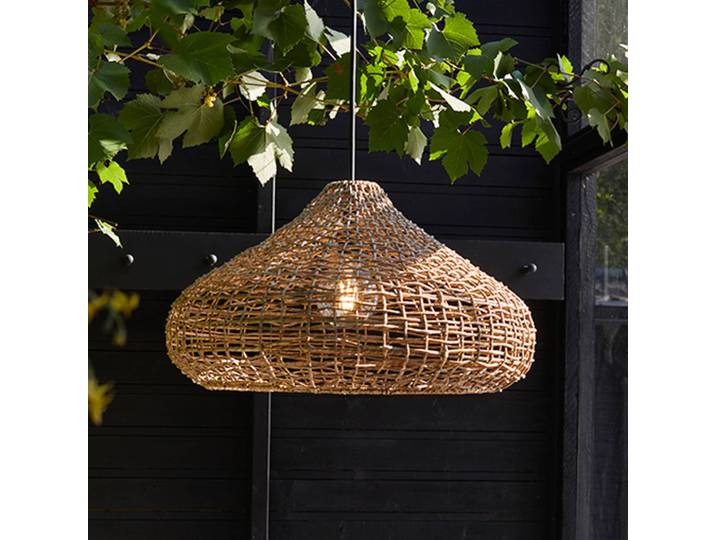 PR Home Außenhängeleuchte Mira, Lampakanay, Stecker, Ø 70 cm Mira, braun / rost