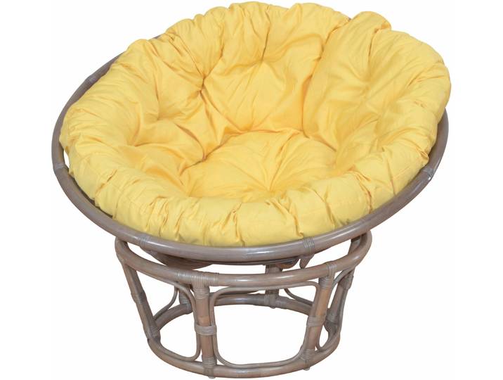 Rattanstuhl HOME AFFAIRE Buse , bunt (naturgrau, gelb), Ø100cm, Stühle, Rattanstuhl, aus handgeflochtenem Rattan