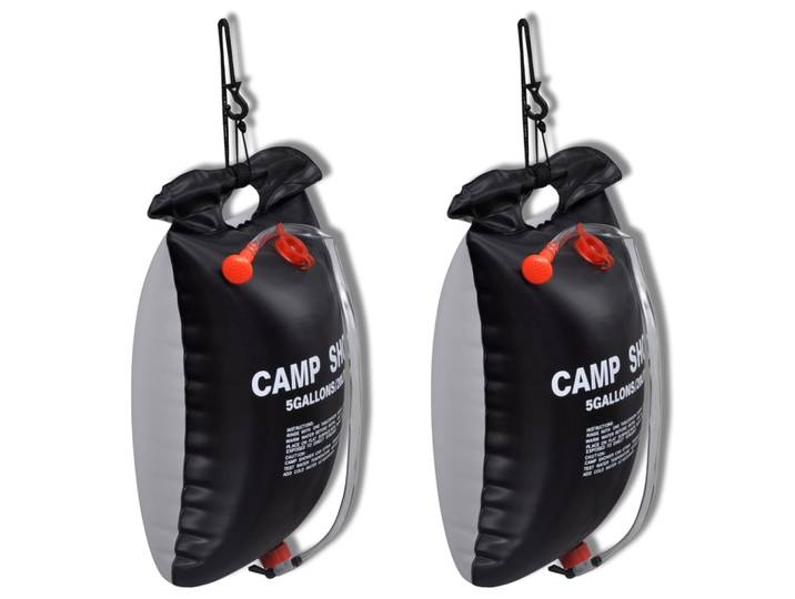 vidaXL Campingdusche 2 Stk. Solar 20 L