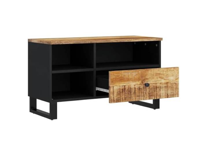 Kaorsrow TV-Lowboard 80x33x46 cm Massivholz Mango Fernsehtisch Kompaktes Lowboard aus leichtem Holzwerkstoff und Massivholz für Ihr Schlafzimmer oder Wohnzimmer mit 3 Fächern.
