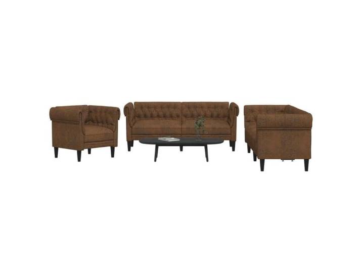 Ensemble de canapés 3 pcs marron tissu canapé siège de canapé canapé relax canapé confort fauteuil de télévision 3209199