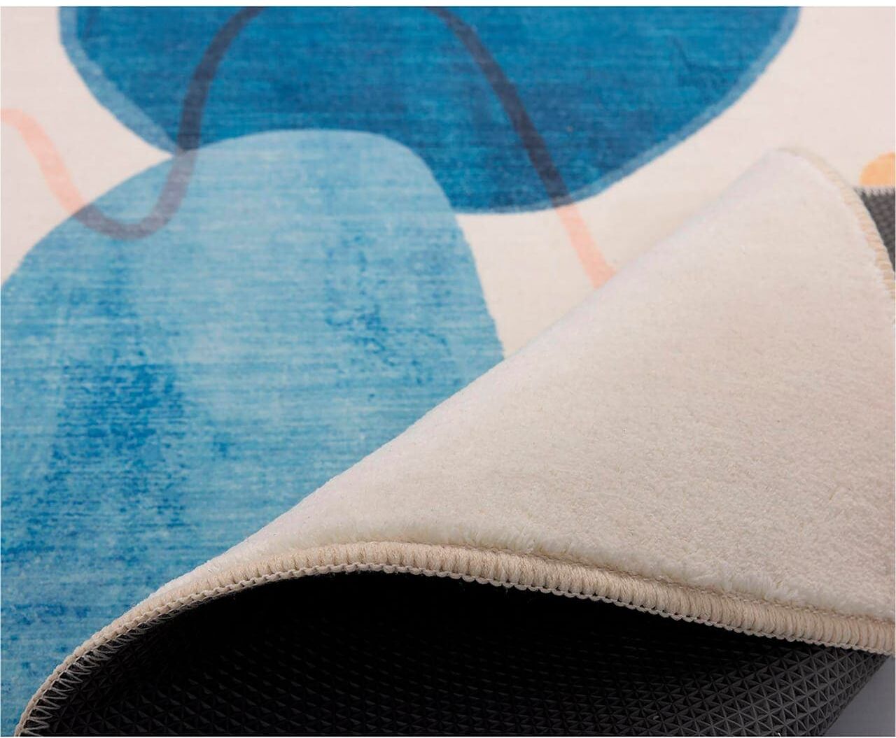 Badematte Gr. 3, beige (natur, blau), rechteckig (70cm x 120cm ), Badematten, Badematte
