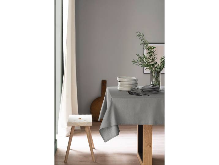 Tischdecke Base , grau, B:140cm L:170cm, Baumwolle, SCHÖNER WOHNEN-KOLLEKTION, Tischdecken, Tischdecke, aus reiner, sanforisierter Baumwolle