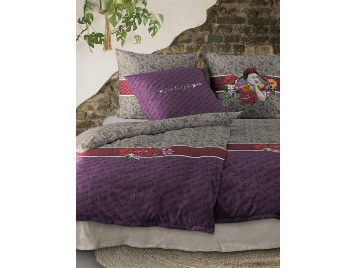 Bettwäsche IRISETTE Playa 8535 , lila (multi), B/L: 135cm x 200cm, 1 Stk., 1 Stk., Mako-Satin, B/L: 80cm x 80cm, 2 Stk., Mako-Satin, Obermaterial: 100% Baumwolle, Bettwäsche, Bettwäsche, anschmiegsam und atmungsaktiv, Ganzjahresqualität