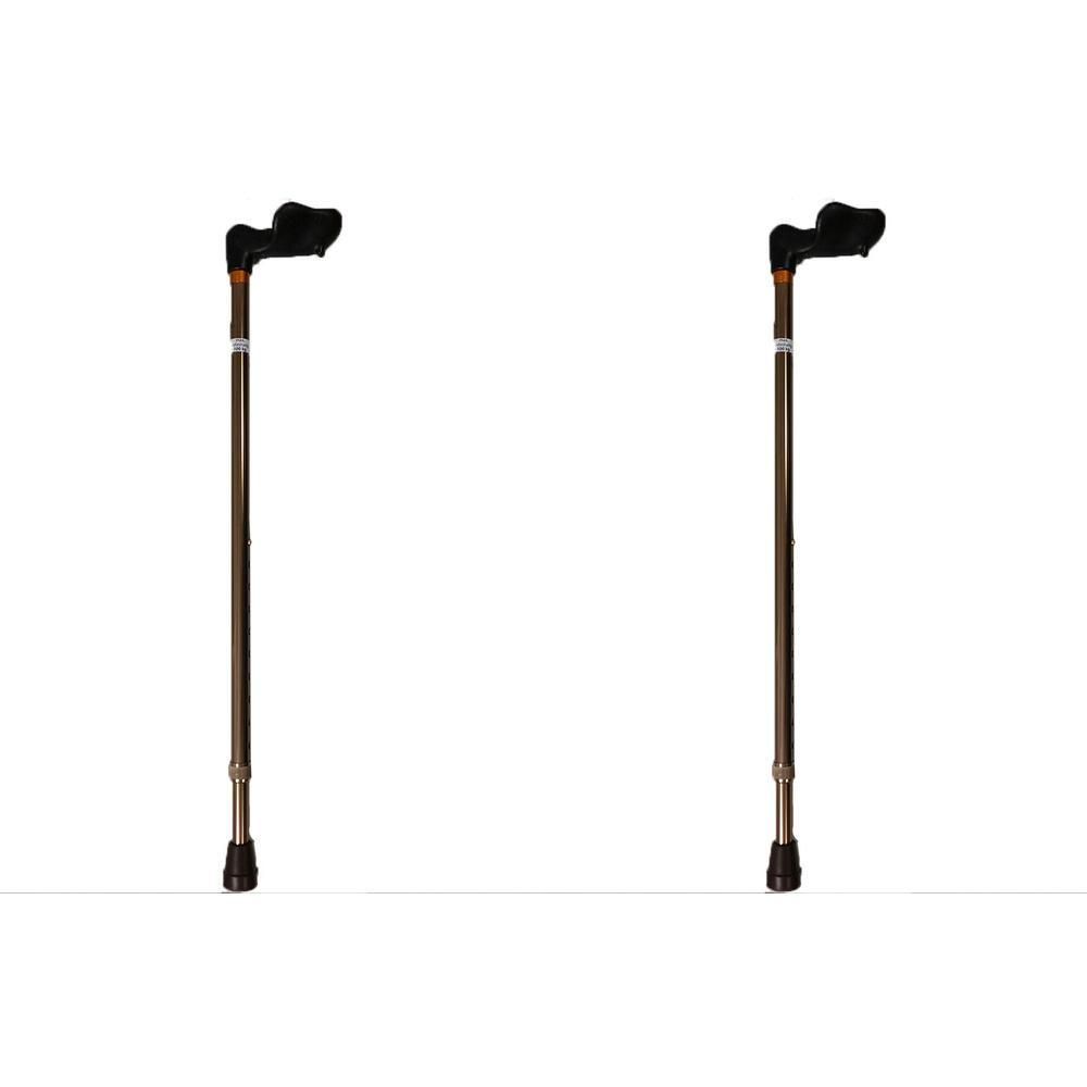 Krankenstock anat.rechts höhenv.Leichtm.bronze 2x 2x1 St
