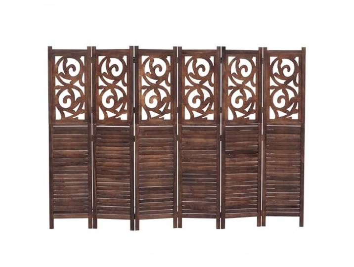 Mendler Paravent T568 Ornamente 170x240cm - braun Raumteiler, Trennwand, Sichtschutz, Raumtrennung, klappbar, Paulownia Holz