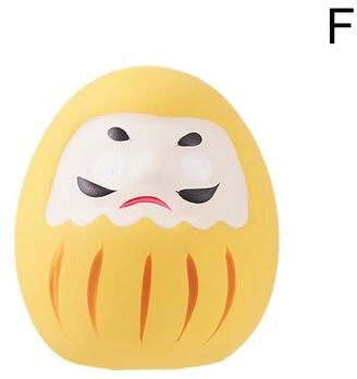 Inspired Finds Japanese Daruma Doll Mini Lucky Charm Ceramic Ornament For Home Decor yellow