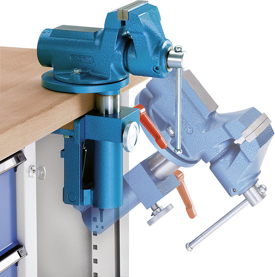 Kompaktwerkbank, fahrbar, fahrbar, mit 3 Schubladen und Schraubstock, Breite 1270 mm ANKE