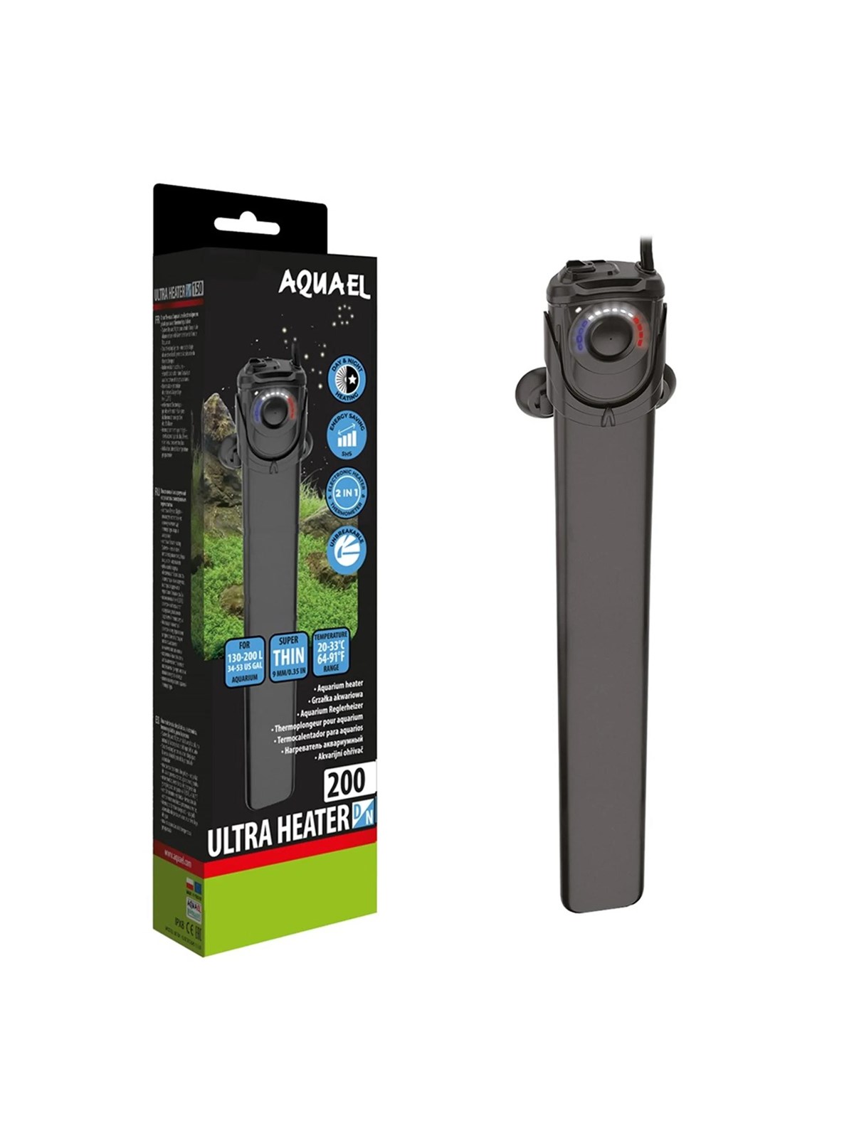 AQUAEL ULTRA HEATER D&N 200W PLASTIC HEATER